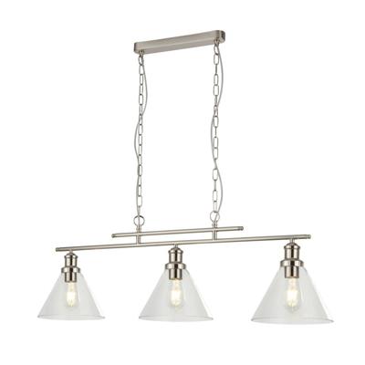 Searchlight HanglampPyramid 3-lichts mat zilver - 1277-3SS