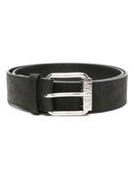 Moschino logo-engraved leather belt - Noir