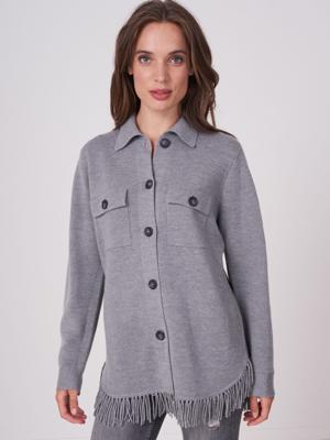 Vest met franjezoom van merinowol