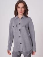 Vest met franjezoom van merinowol