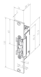 Effeff 13805RR Elektrische inbouw deuropener type 138 | spanningsloos ontgrendeld | met diode | met schootsignalering | fafix | 12V= | DIN links en