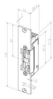 Effeff 13805RR Elektrische inbouw deuropener type 138 | spanningsloos ontgrendeld | met diode | met schootsignalering | fafix | 24V= | DIN links en