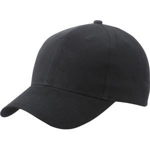 Baseball cap 6-panel zwart voor volwassenen