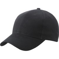 Baseball cap 6-panel zwart voor volwassenen - thumbnail