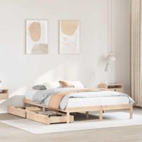 Bedframe zonder matras massief grenenhout 120x190 cm