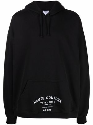 VETEMENTS hoodie oversize à logo imprimé - Noir