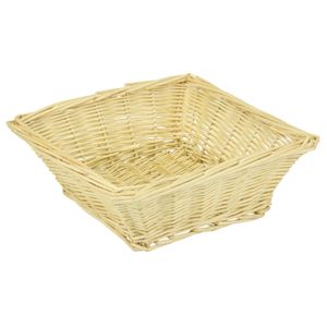 Vierkante rieten mand/schaal 26 x 26 x 8 cm   -