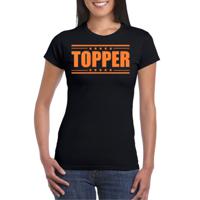 Toppers in concert - Verkleed T-shirt voor dames - topper - zwart - oranje glitters - feestkleding