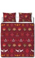 Harry Potter iconen Dekbedovertrek tweepersoons rood 200 x 200 cm