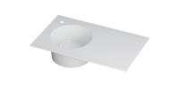 Wastafel UFO porselein rond links met 1 kraangat links 80 cm x 48 cm x 18 cm Glans wit 0300911