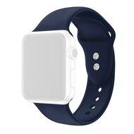 Siliconen sportbandje - Donkerblauw - Dubbele druksluiting - Geschikt voor Apple Watch 38mm / 40mm / 41mm / 42mm