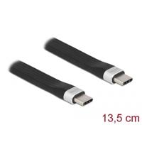 Delock USB-C-kabel USB-C stekker, USB-C stekker 0.135 m Zwart 85770