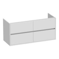 Brauer Adore - Onderkast - 120 cm - met 4 Softclose Lades Greeploos en 2 Sifon Uitsparingen - Hoogglans Wit