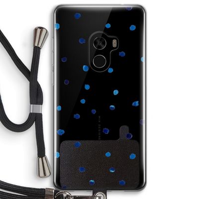 Blauwe stippen: Xiaomi Mi Mix 2 Transparant Hoesje met koord