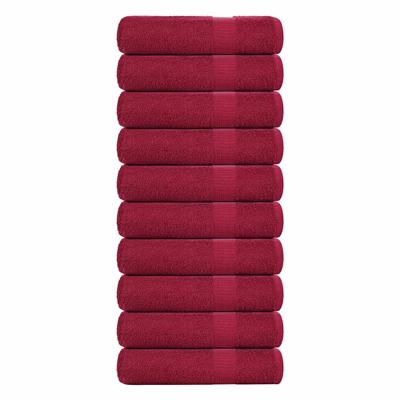 VidaXL Douchehanddoeken 10st 70x140cm 360g/m² 100% katoen bordeauxrood