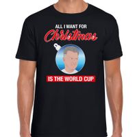 Bondscoach Louis all I want for Christmas fout Kerstshirt zwart voor heren - thumbnail