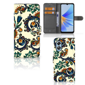 Wallet Case OPPO A17 Barok Flower