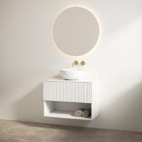 Badmeubelset Best Design Rigatti 60 cm Mat Wit + Glans Wit Blad