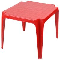 Sunnydays Kindertafel - rood - kunststof - buiten/binnen - L56 x B51 x H44 cm - Bijzettafels   -