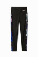 Effen sportlegging met glitch-print - BLACK - S