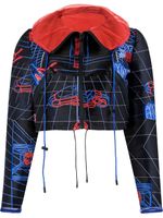 Quetsche veste crop imprimée - Noir