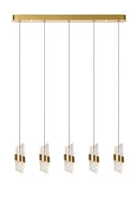 Lucide KLIGANDE - Hanglamp - LED Dimb. - 5x7,8W 2700K - Mat Goud / Messing