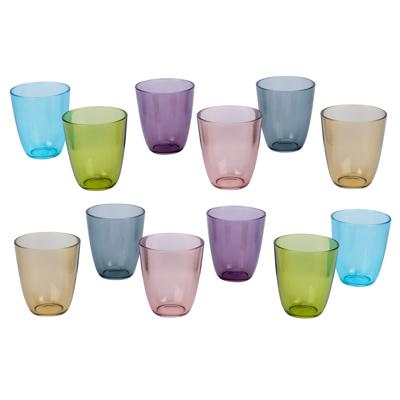 Drinkglazen Cosy Moments - 12x st - gekleurd - 310 ml - waterglazen