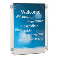 Acryl u-houder A3 vertikaal zuignappen