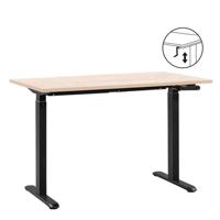 Leen Bakker - Bureau Homeworx Zit/sta Handmatig Verstelbaar - Eikenkleur/zwart - 75/118x120x70 Cm - Hout - Beige