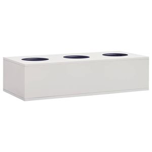 The Living Store Kantoorkast Met Plantenbak - 90x40x125 cm - Lichtgrijs - Staal