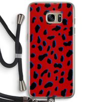Red Leopard: Samsung Galaxy S7 Edge Transparant Hoesje met koord