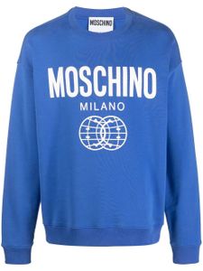 Moschino pull oversize à logo imprimé - Bleu