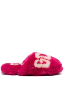 GCDS chaussons en daim à logo imprimé - Rose