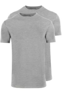 RAGMAN Regular Fit T-Shirt ronde hals Dubbel pak grijs, Melange