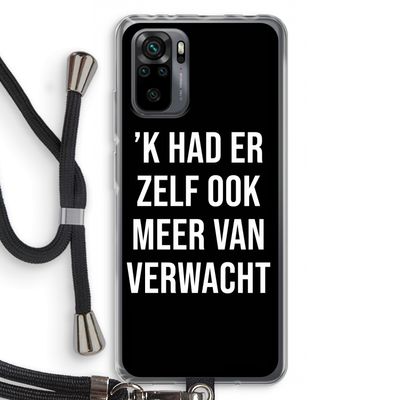 Meer verwacht - Zwart: Xiaomi Redmi Note 10 Pro Transparant Hoesje met koord