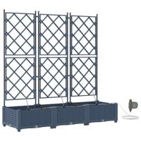 VidaXL Tuin bloempot 3 pcs grijs 120 x 120 x 142 cm staal