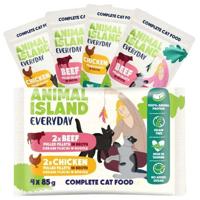 ANIMAL ISLAND Everyday Chicken and Beef fillets in broth - nat kattenvoer - 4 x 85g