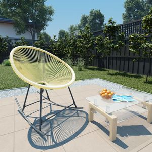 Tuinmaanstoel schommelend poly rattan beige