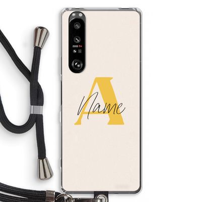 Amber Script: Sony Xperia 1 III Transparant Hoesje met koord