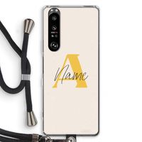 Amber Script: Sony Xperia 1 III Transparant Hoesje met koord