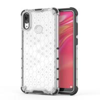 Honingraat schokbestendig PC + TPU Case voor Huawei Y7 (2019) (transparant)