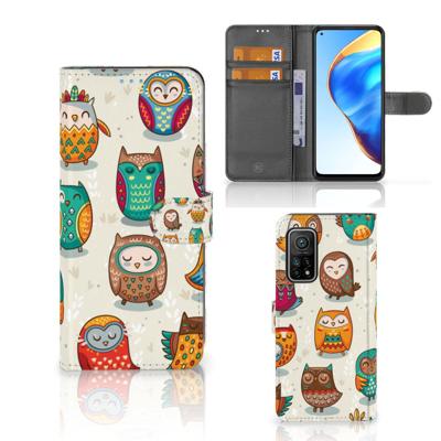 Xiaomi Mi 10T Pro | Mi 10T | Telefoonhoesje | Met pasjeshouder | Vrolijke Uilen