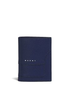 Marni portefeuille en cuir à logo imprimé - Bleu