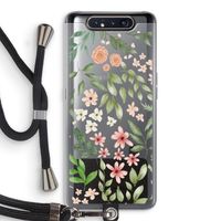Botanical sweet flower heaven: Samsung Galaxy A80 Transparant Hoesje met koord