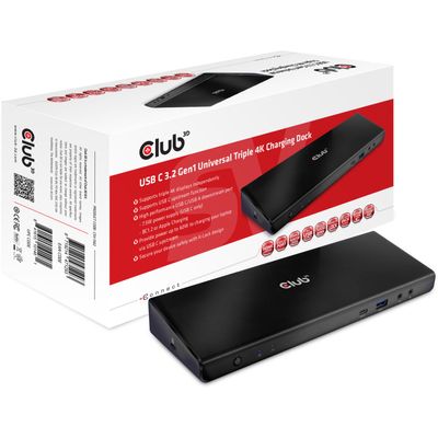 Club 3D USB C 3.2 Gen1 Universal Triple 4K Charging Dock dockingstation