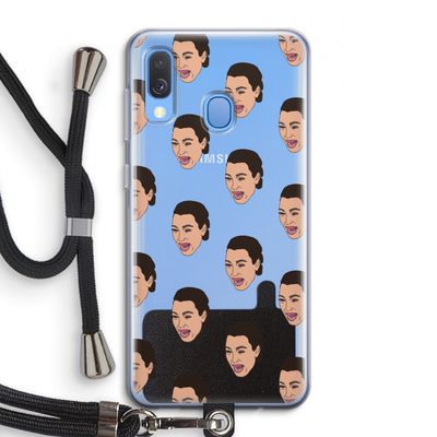 Ugly Cry Call: Samsung Galaxy A40 Transparant Hoesje met koord