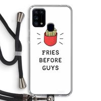 Fries before guys: Samsung Galaxy M31 Transparant Hoesje met koord