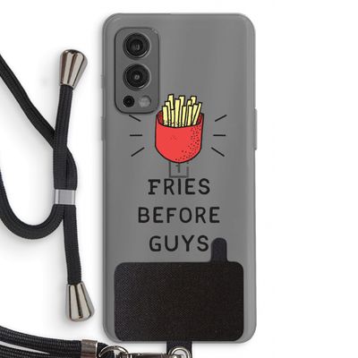 Fries before guys: OnePlus Nord 2 5G Transparant Hoesje met koord