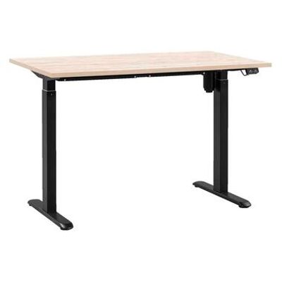 Bureau Homeworx zit/sta elektrisch verstelbaar - eikenkleur/zwart - 75/118x120x70 cm - Leen Bakker