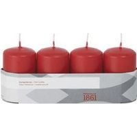 4x Kaarsen rood 5 x 8 cm 18 branduren sfeerkaarsen   - - thumbnail